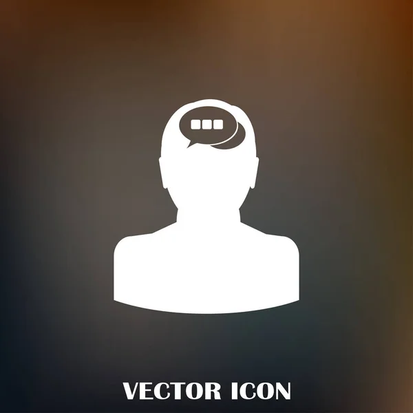 Una silueta de cabeza con burbuja del habla. SILhouette de una cabeza con la ilustración del vector de la burbuja del discurso . — Vector de stock