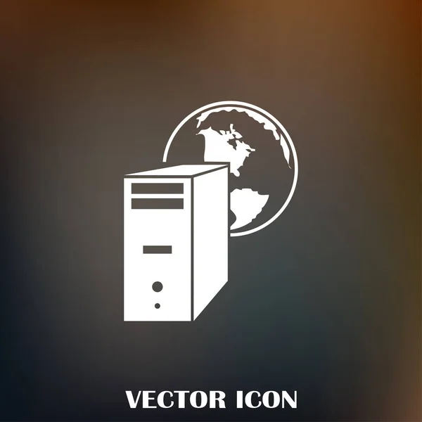 Computador ícone vetor estilo — Vetor de Stock