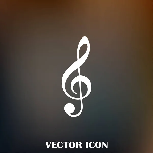 Ikona treblekey plochý hudba — Stockový vektor