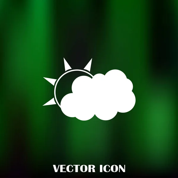 Weather line icon. sun behind the cloud with rain — Stock Vector