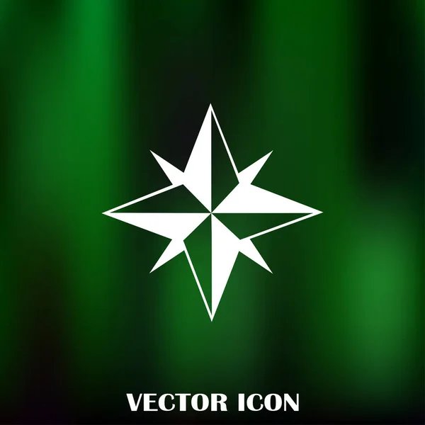 Compass icon flat vector — Stock Vector