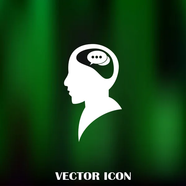 Una silueta de cabeza con burbuja del habla. SILhouette de una cabeza con la ilustración del vector de la burbuja del discurso . — Vector de stock