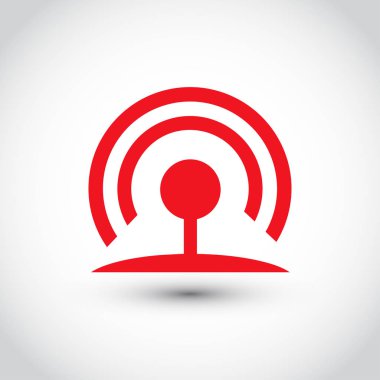 Wifi simgesi üzerinde arka izole. Modern basit düz ağ işareti. İş, Internet kavramı. Web sitesi tasarımı, web düğme, mobil uygulama Logo illüstrasyon trendy vektör yayın simgesi