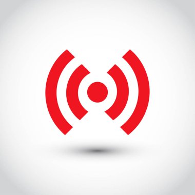 Wifi simgesi üzerinde arka izole. Modern basit düz ağ işareti. İş, Internet kavramı. Web sitesi tasarımı, web düğme, mobil uygulama Logo illüstrasyon trendy vektör yayın simgesi