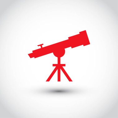 Teleskop simge vektör, katı illüstrasyon