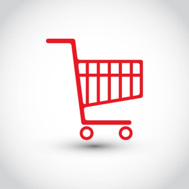 Sepet vektör simgesi. Düz tasarım stili