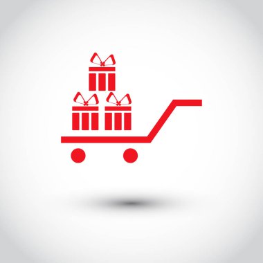 hediye simge vektör çizim. Düz tasarım stili