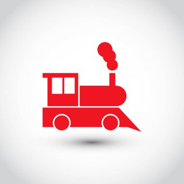 Tren simgesi: eski klasik buhar motoru lokomotif piktogram