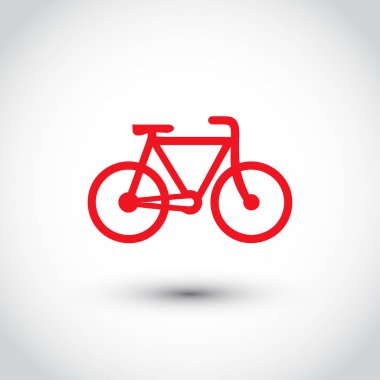 Bisiklet. Bisiklet simge vektör. Bisiklete binme kavramı.