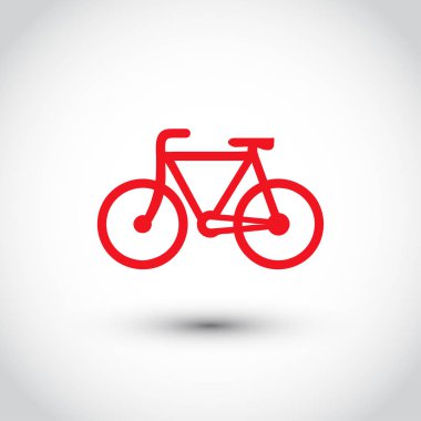 Bisiklet. Bisiklet simge vektör. Bisiklete binme kavramı.