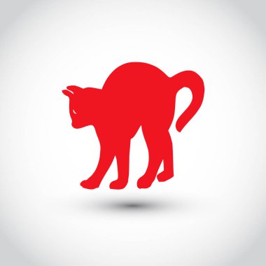 Siyah kedi silueti. Vektör illüstrasyonu.