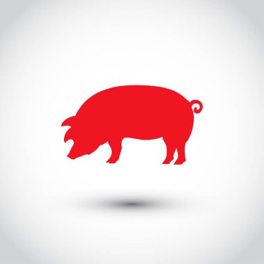 arka plan üzerinde izole simgesi domuz. Modern düz piktogram. Logo illüstrasyon