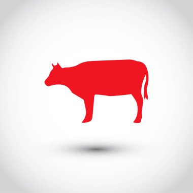 İnek siluet. Vektör simgesi.