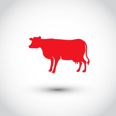İnek siluet. Vektör simgesi.