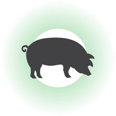arka plan üzerinde izole simgesi domuz. Modern düz piktogram. Logo illüstrasyon