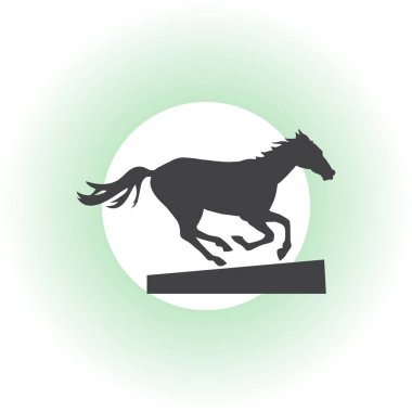 At siluet çalıştırıyor. Vektör çizim.