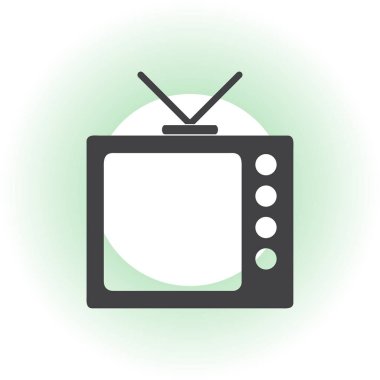 Trendy düz tarzı TV simgesi. Web sitesi tasarımı, logo, app, kullanıcı arabirimi için televizyon sembolü. Vektör çizim, Eps10.
