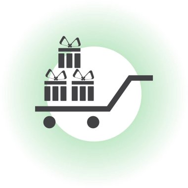 hediye simge vektör çizim. Düz tasarım stili