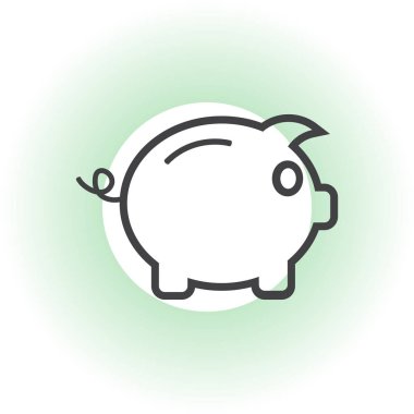 Kumbara. Anahat tarzı tamamen ölçeklenebilir vektör simgesi.