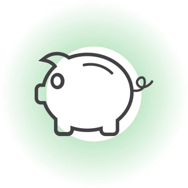 Kumbara. Anahat tarzı tamamen ölçeklenebilir vektör simgesi.