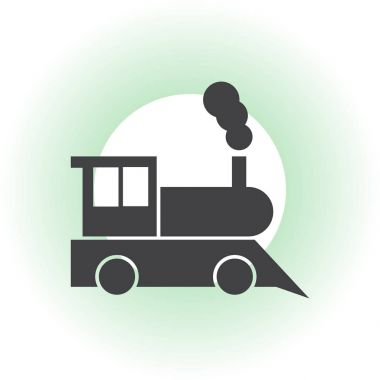 Tren simgesi: eski klasik buhar motoru lokomotif piktogram