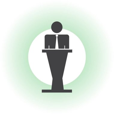 Hoparlör vektör simgesi. Tribün örnek konuşan hatip.