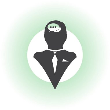 Bir kafa ile konuşma balonu silüeti.