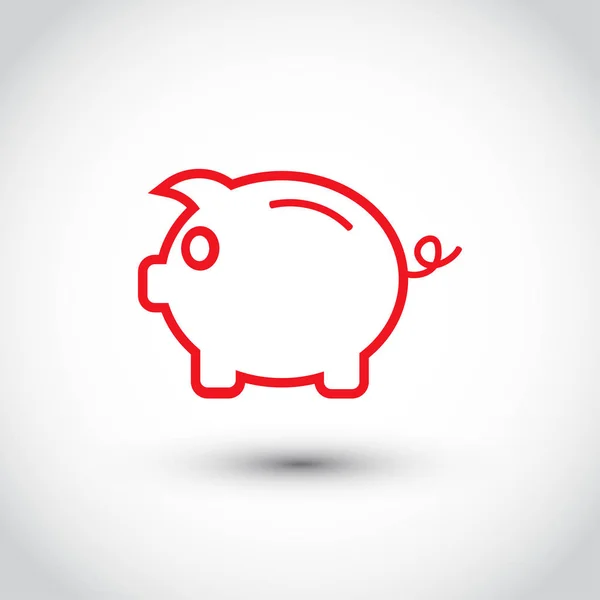 Piggy Bank. Volledig scalable vector pictogram in kaderstijl. — Stockvector