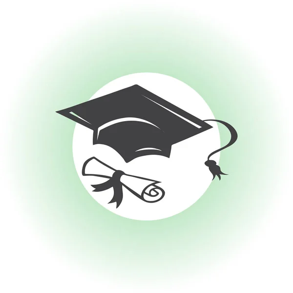 Chapeau de graduation et icône web diplôme. illustration vectorielle — Image vectorielle