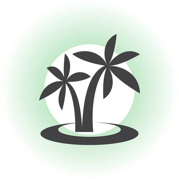 Silhueta de palmeira realista —  Vetores de Stock