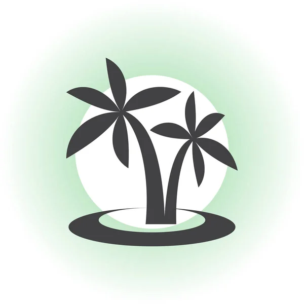 Gerçekçi palmiye ağacı siluet — Stok Vektör