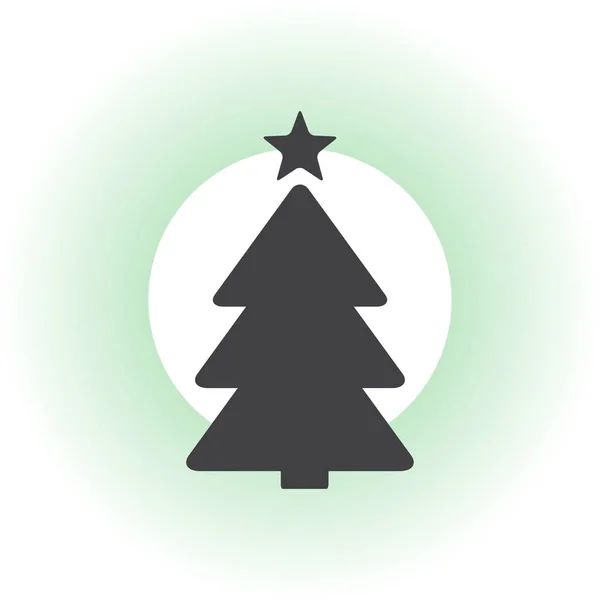 Buon felice albero di Natale xmass con luci decorative stringa saluti festivi — Vettoriale Stock