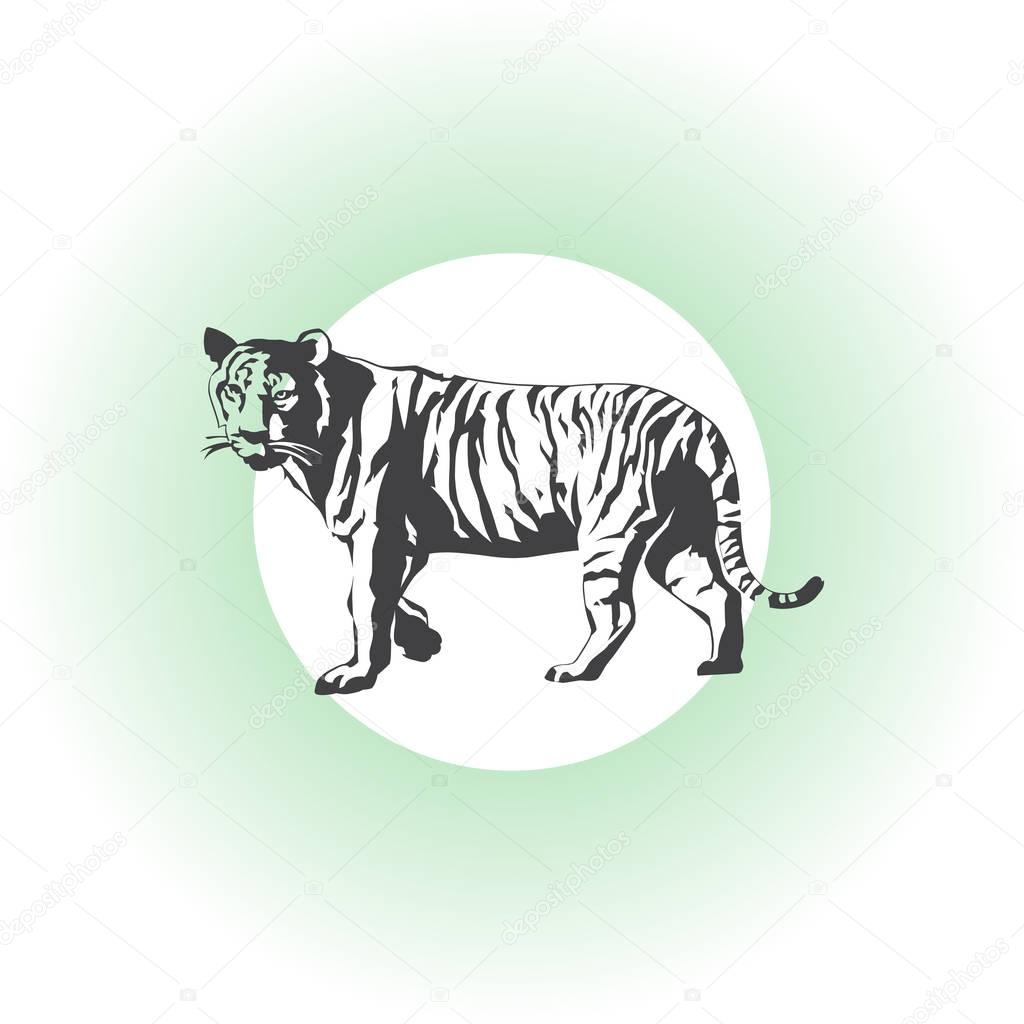 Tribal tiger jump vector tattoo
