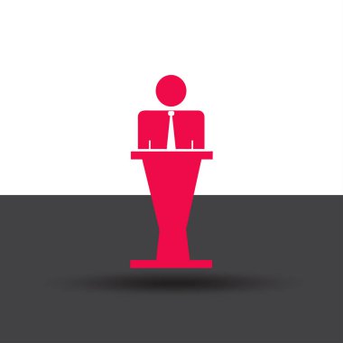 Hoparlör vektör simgesi. Tribün örnek konuşan hatip.