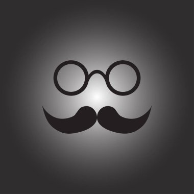 Bıyık ve gözlük vektör simgesi.