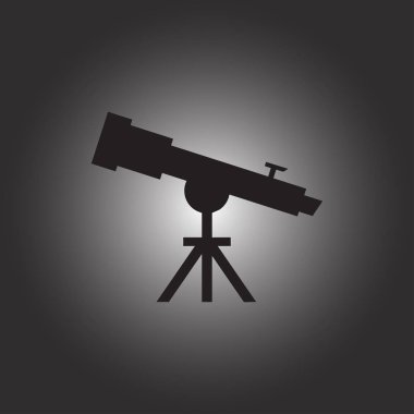 Teleskop simge vektör, katı illüstrasyon