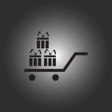 hediye simge vektör çizim. Düz tasarım stili