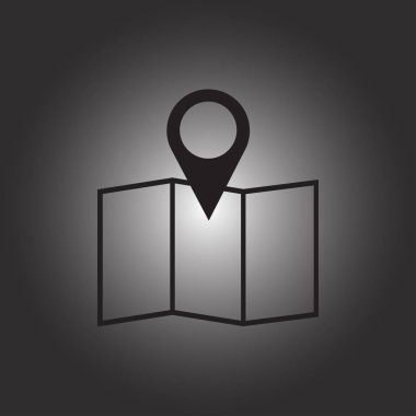 İşaretçi simgesi trendy düz tarzı. Web sitesi tasarımı, logo, app, kullanıcı arabirimi için PIN sembolü. Vektör çizim, Eps10.