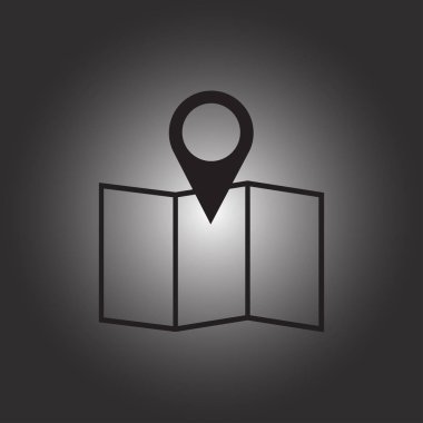 İşaretçi simgesi trendy düz tarzı. Web sitesi tasarımı, logo, app, kullanıcı arabirimi için PIN sembolü. Vektör çizim, Eps10.