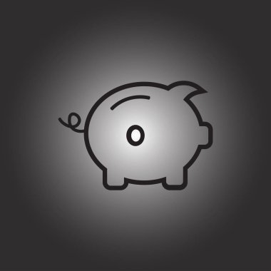 Kumbara. Anahat tarzı tamamen ölçeklenebilir vektör simgesi.