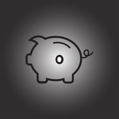 Kumbara. Anahat tarzı tamamen ölçeklenebilir vektör simgesi.