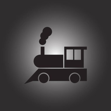Tren simgesi: eski klasik buhar motoru lokomotif piktogram
