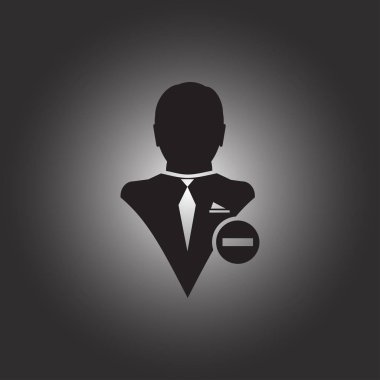 Kullanıcı profili işareti simgesini Sil glif ile web. Vektör çizim tasarım öğesi eps10