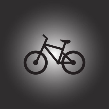 Bisiklet. Bisiklet simge vektör. Bisiklete binme kavramı.