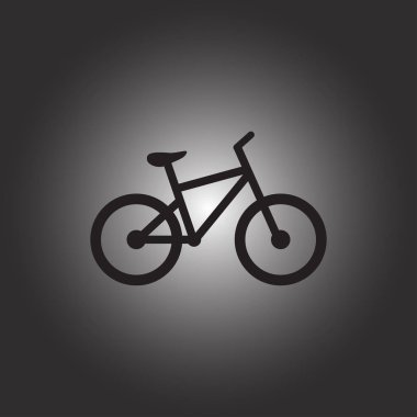 Bisiklet. Bisiklet simge vektör. Bisiklete binme kavramı.