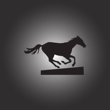 At siluet çalıştırıyor. Vektör çizim.