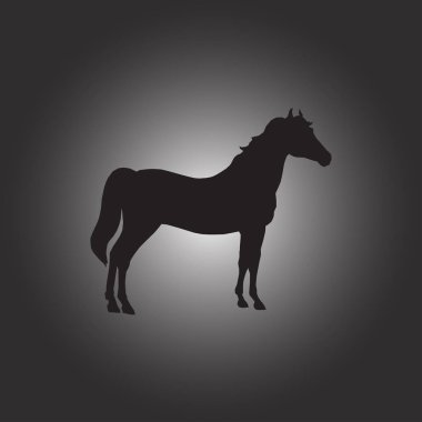 At siluet çalıştırıyor. Vektör çizim.