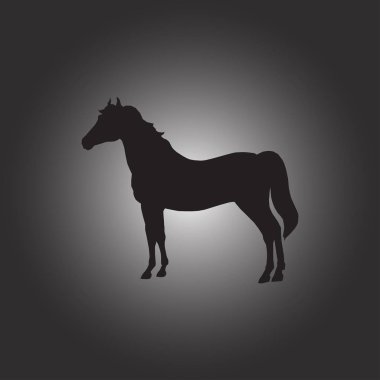 At siluet çalıştırıyor. Vektör çizim.