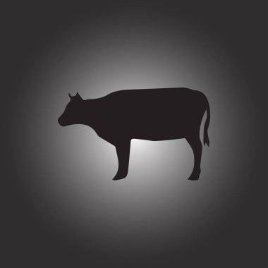 İnek siluet. Vektör simgesi.