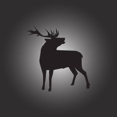 Bir arka plan üzerinde ayakta geyiği siluet. Vektör çizim.